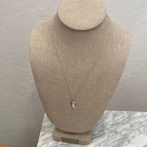 Stella & Dot, Petite Silver Horn Necklace, with subtle pave accent